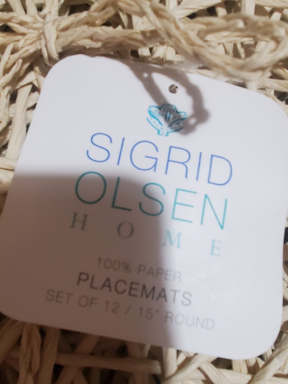 SIGRID OLSEN HOME SET 12 NWT. PAPER WEAVE PLACEMATS. BOHO WEDDINGS DINNERS. - Picture 2 of 7
